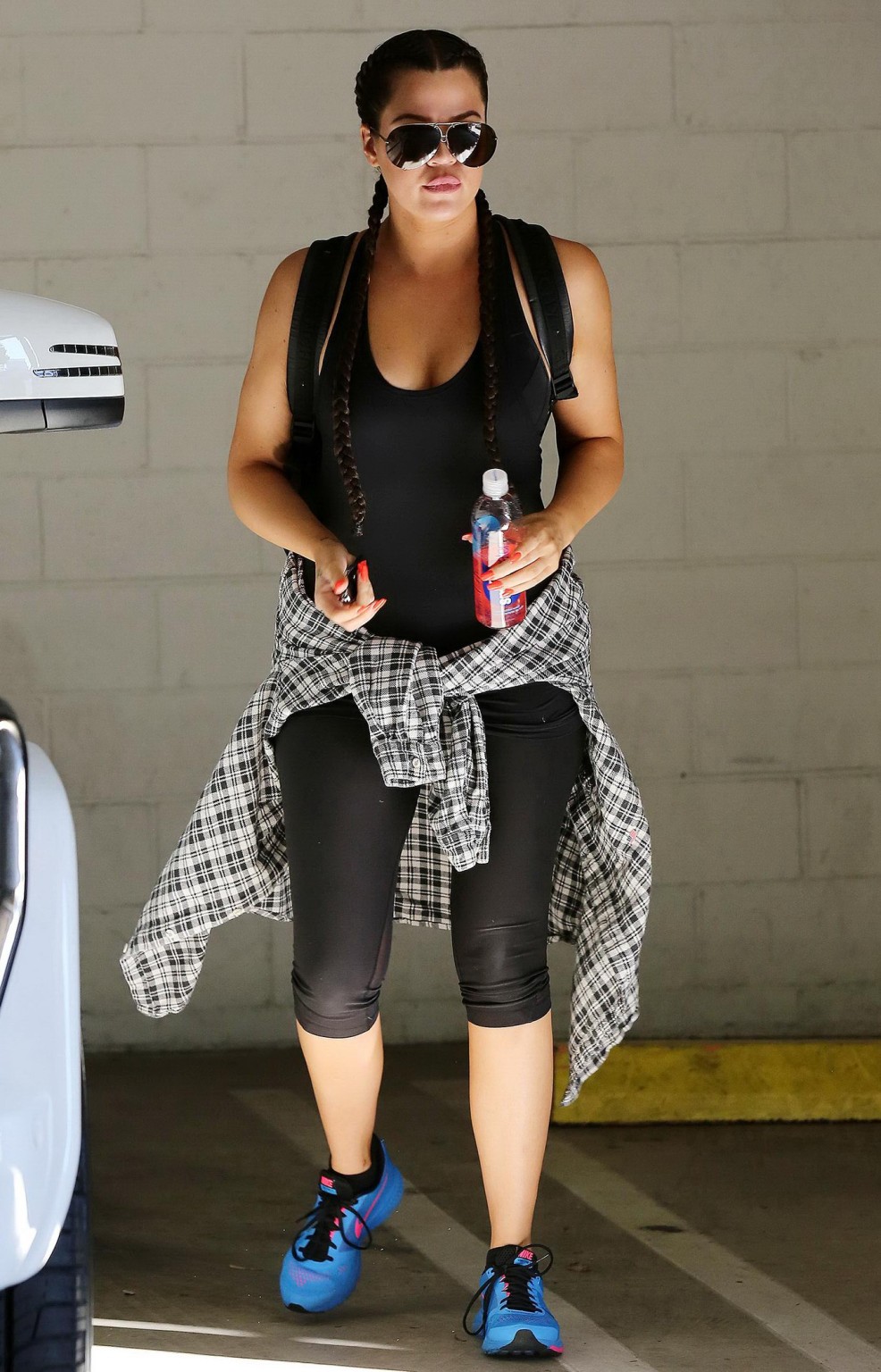 Khloe Kardashian busty wearing a black tanktop outside a gym in Beverly Hills #75179782