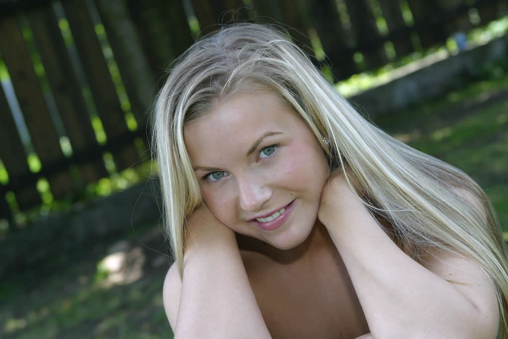 Tiny titted petite blonde teen undresses outdoors #70655279