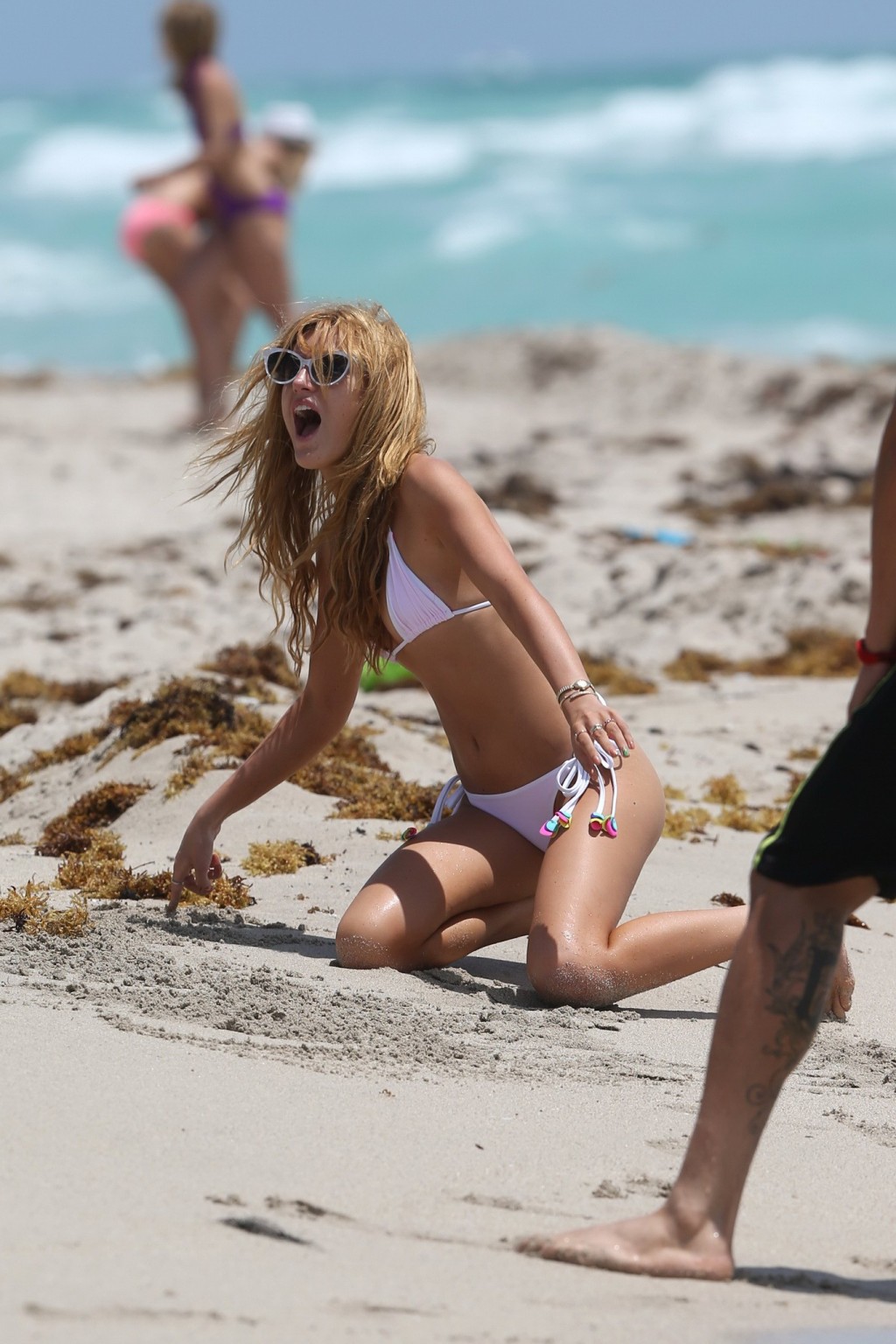 Bella Thorne looks hot in a tiny white bikini at Miami Beach #75196099