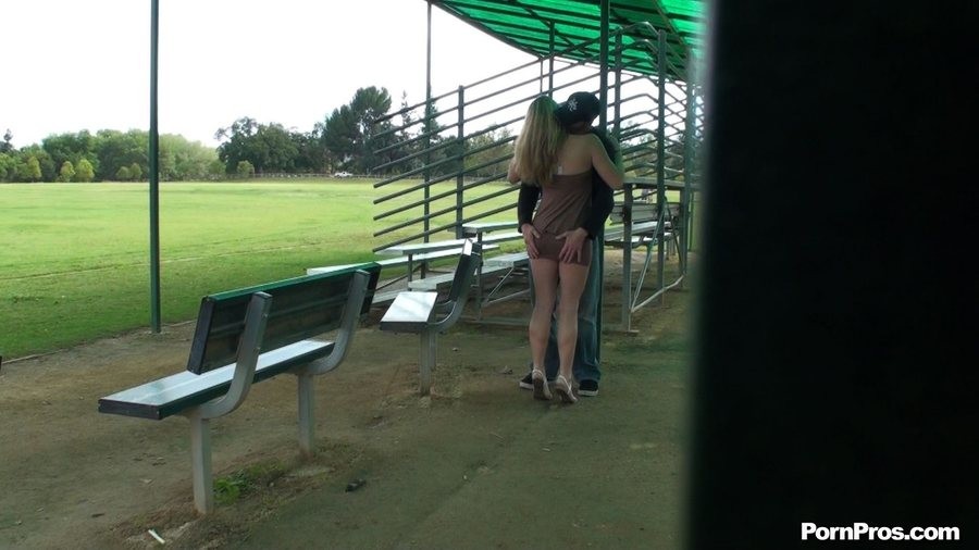 Voyeuristic blonde amateur shagged in a ballpark #78605827