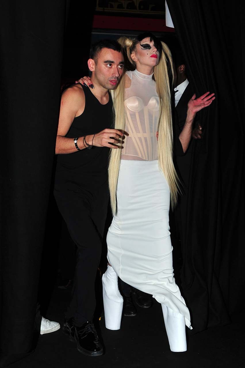 Lady Gaga in see thru to bra dress on some event paparazzi pictures #75314153