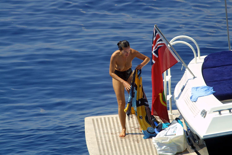 Carole Bouquet showing her nice big tits on boat #75409013