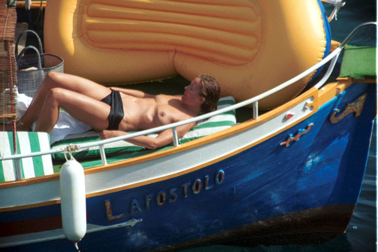 Carole Bouquet showing her nice big tits on boat #75409018