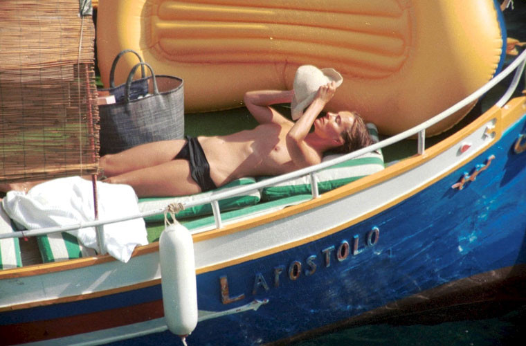 Carole Bouquet showing her nice big tits on boat #75409022