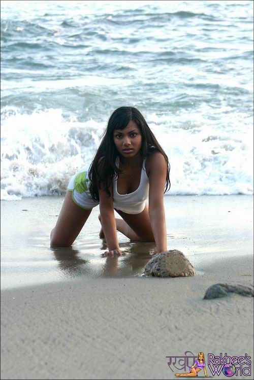 Indian babe posing at the beach #72321100