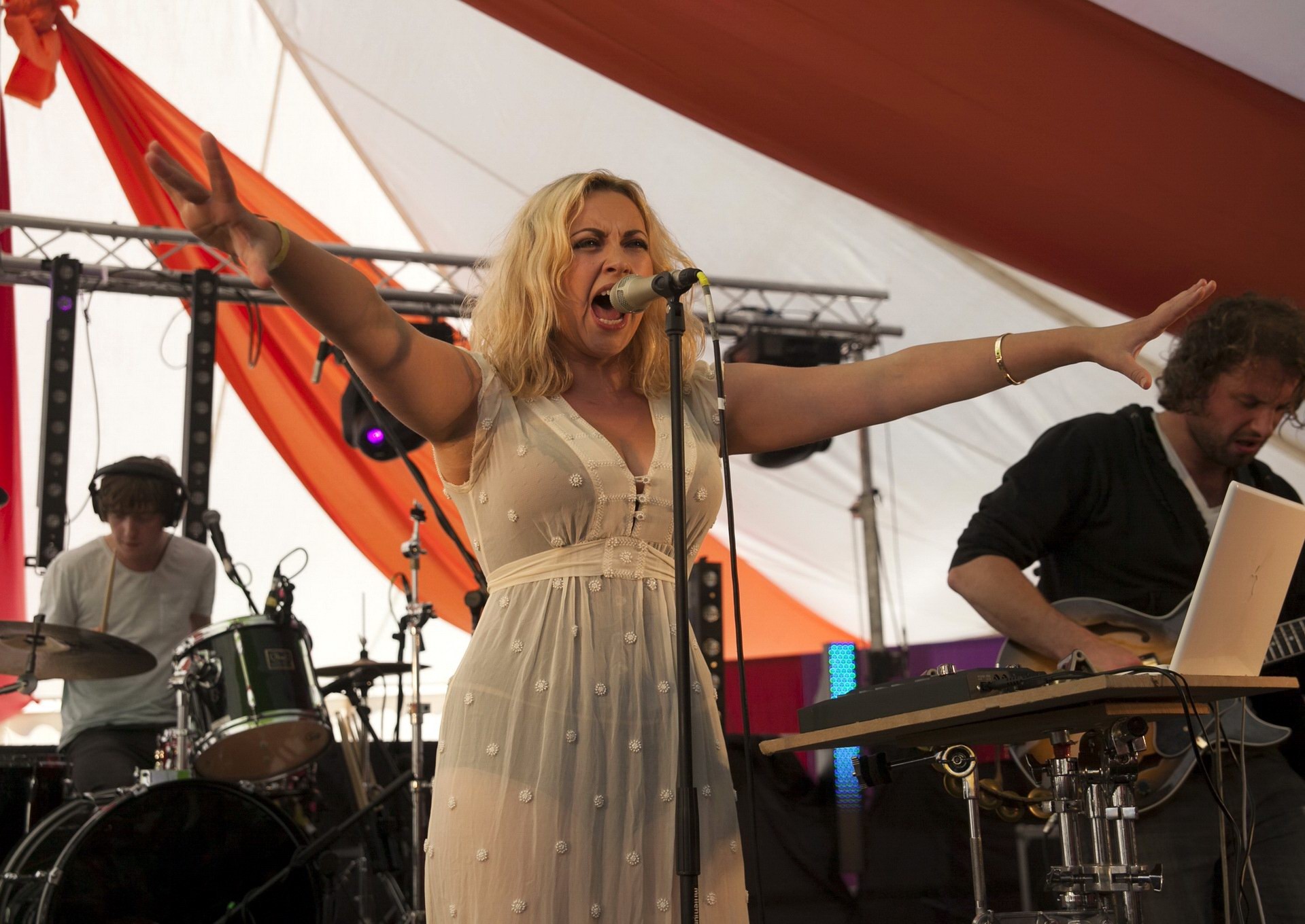Charlotte Church busty  see through to undies at Blissfields Festival in Winches #75245495