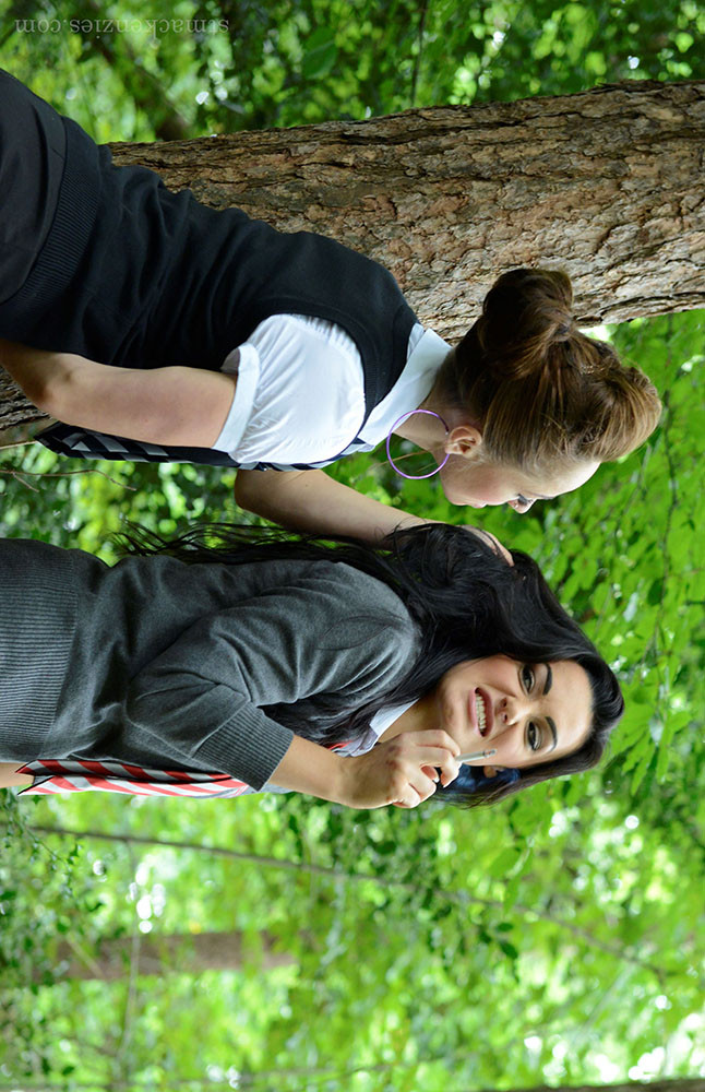 Two college hotties combating in the wood and undressing #72453824