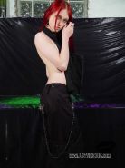 Redhead Goth Chick Liz Vicious Posing Naked