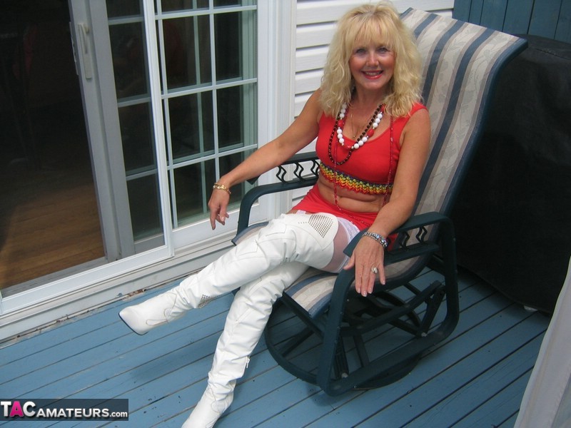 Sexxy Slutty and Shiny thigh high white boots Dont you just love #74203365
