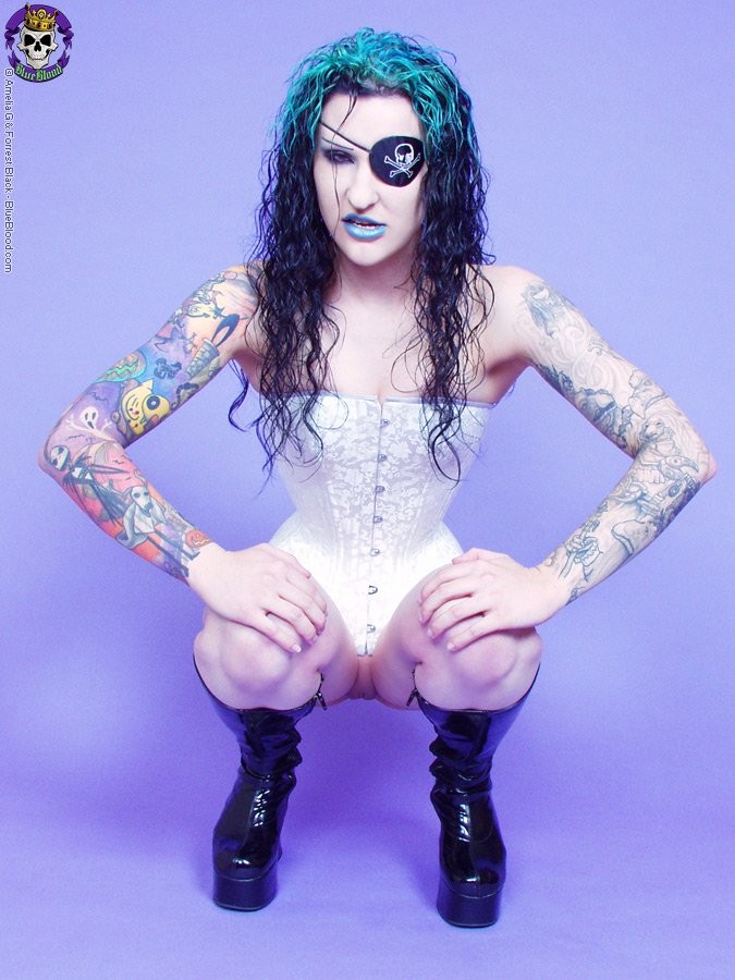 Gothic tattooed pirate girl with her eyepatch #74758584