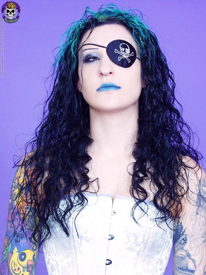 Gothic tattooed pirate girl with her eyepatch #74758610