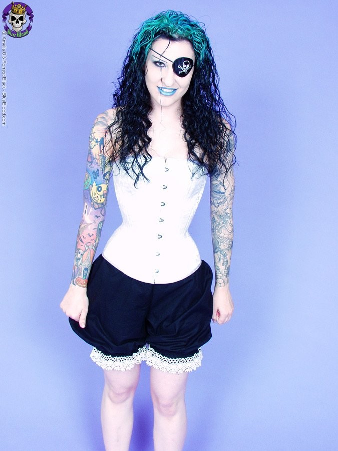 Gothic tattooed pirate girl with her eyepatch #74758623