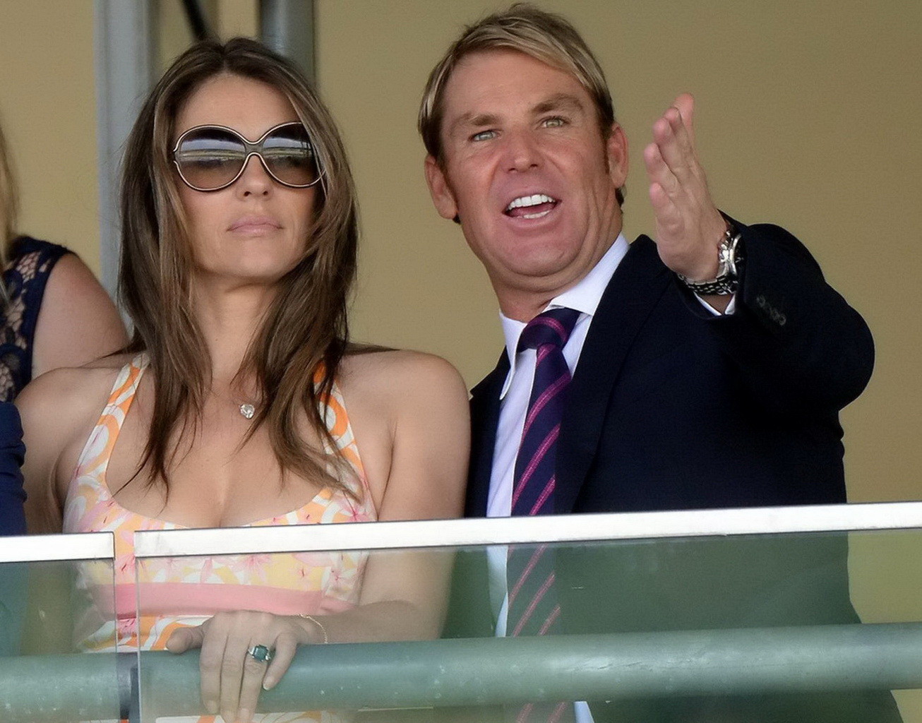 Elizabeth hurley mostrando un enorme escote y dejando que le rompan el culo en betfair we
 #75223454