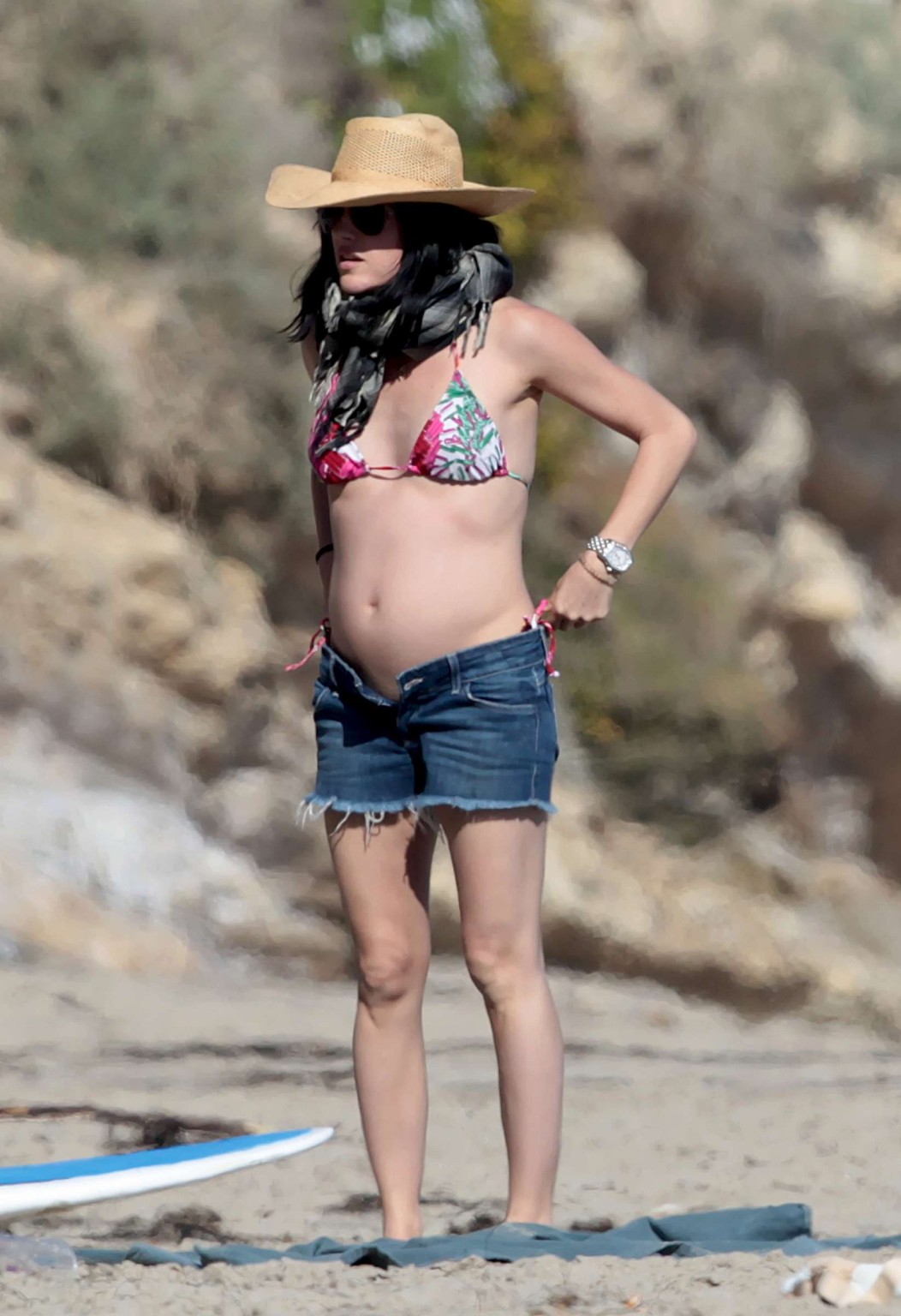 Selma Blair pregnant wearing bikini at the beach in Malibu #75318140
