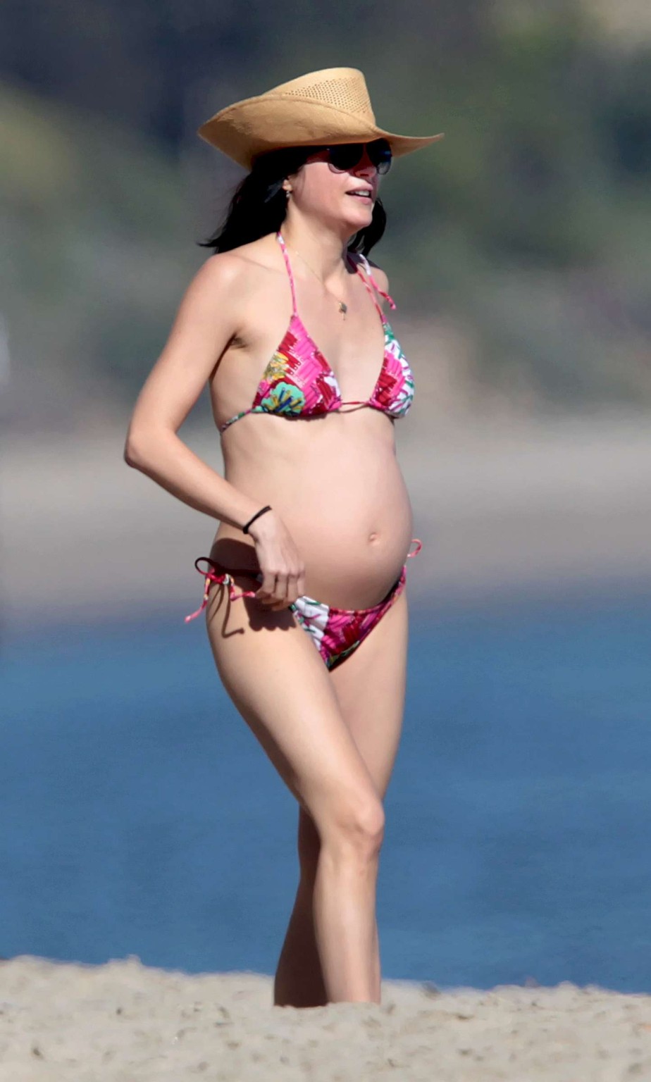 Selma Blair pregnant wearing bikini at the beach in Malibu #75318229