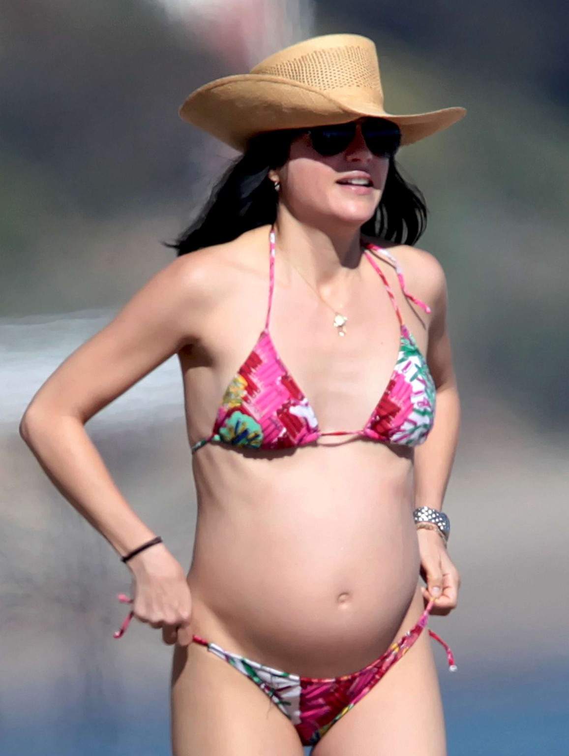 Selma Blair pregnant wearing bikini at the beach in Malibu #75318243