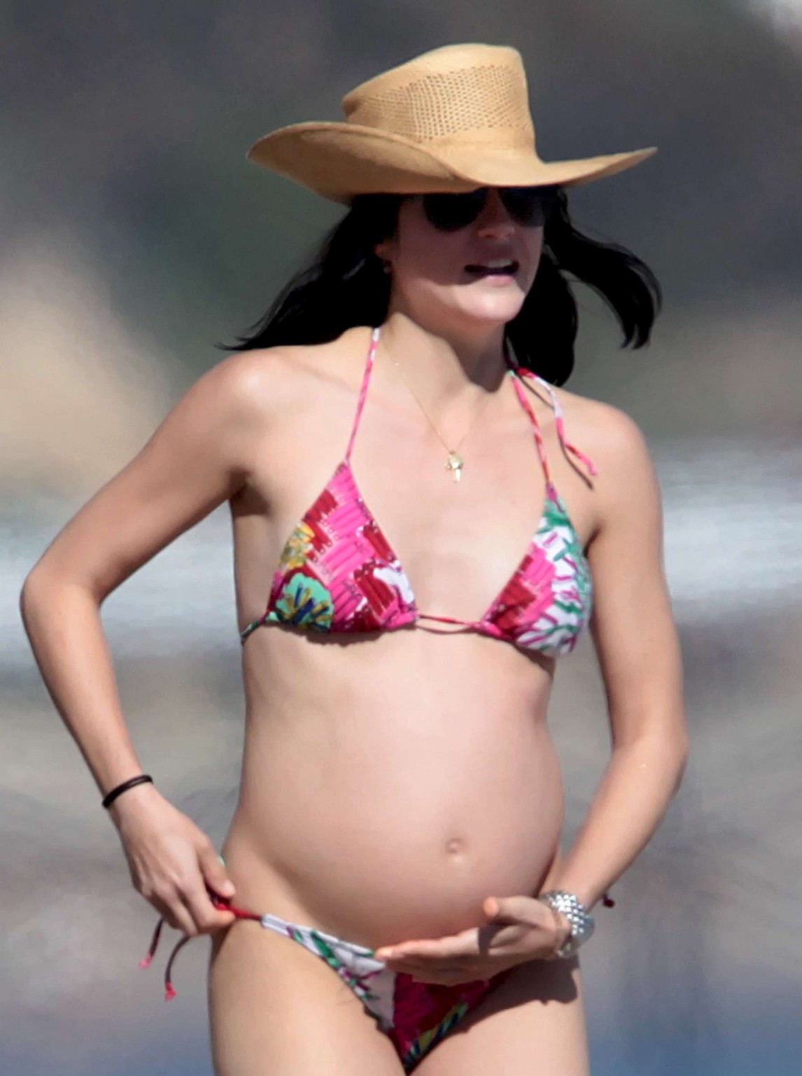 Selma Blair pregnant wearing bikini at the beach in Malibu #75318254
