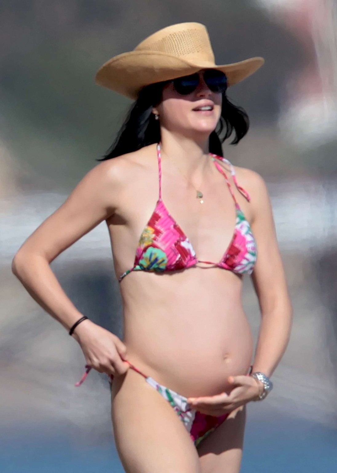 Selma Blair pregnant wearing bikini at the beach in Malibu #75318257