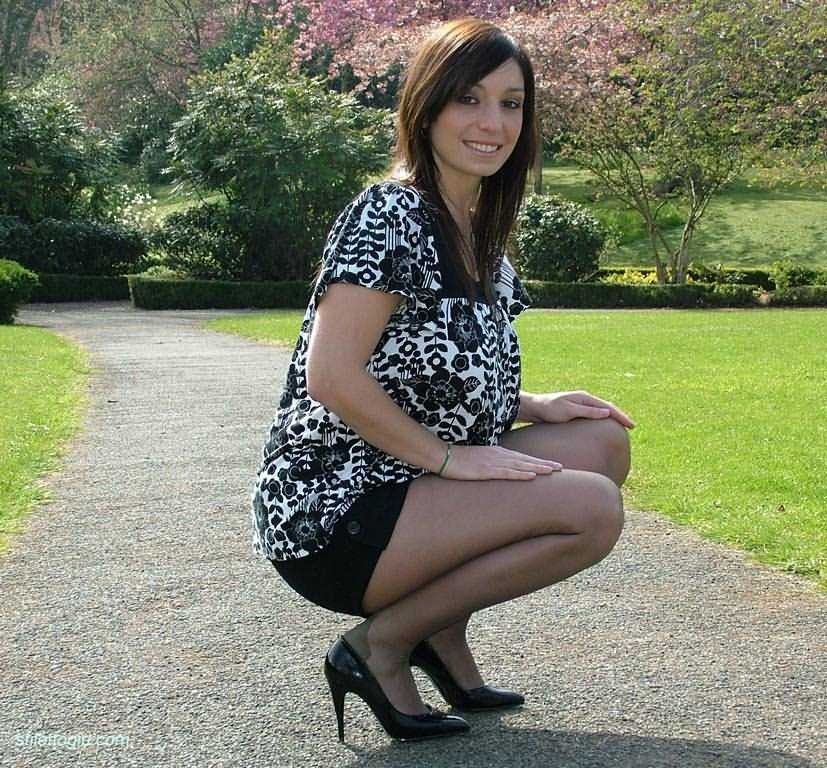 Stiletto girl in pantyhose and high heels #72695747