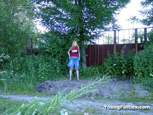 Chubby teen peeing outdoor #73099896