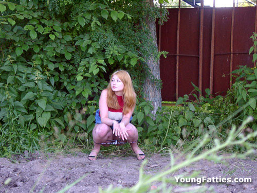 Chubby teen peeing outdoor #73099930