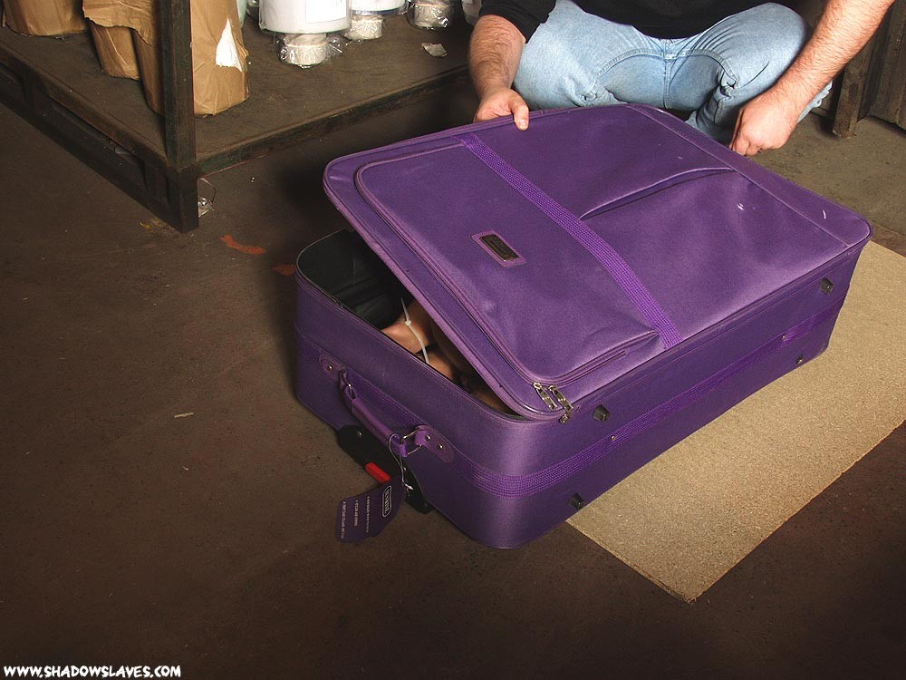 Oriental slavegirl bound and packed in suitcase #72225490
