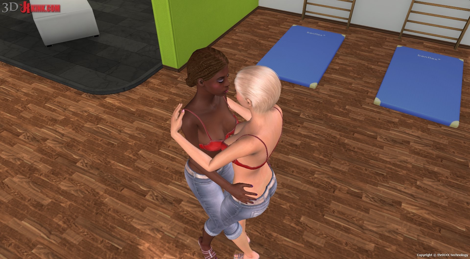 Interracial lesbian sex created in virtual fetish 3d sex game! #69359382