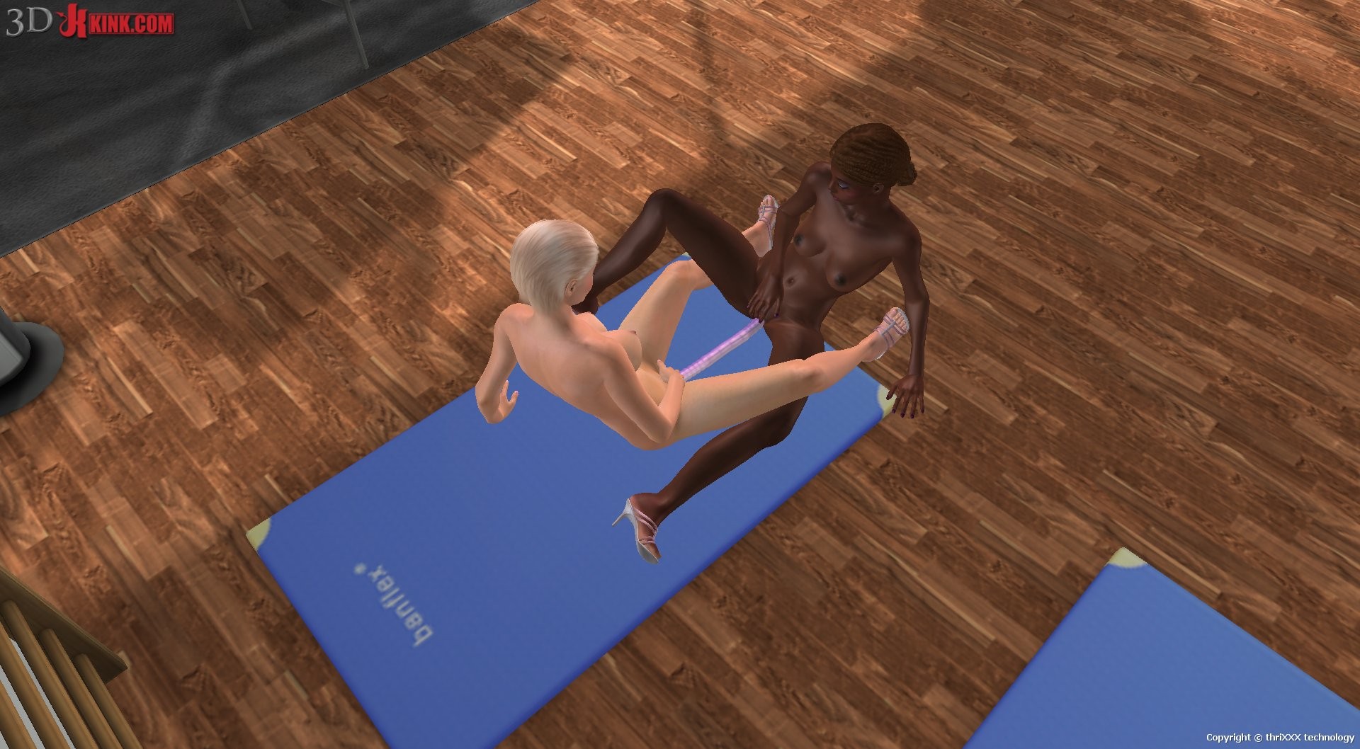 Interracial lesbian sex created in virtual fetish 3d sex game! #69359486