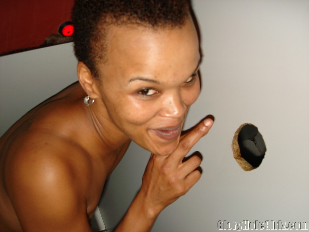 Black amateur slut sucks strangers cocks dry at gloryhole #76001300