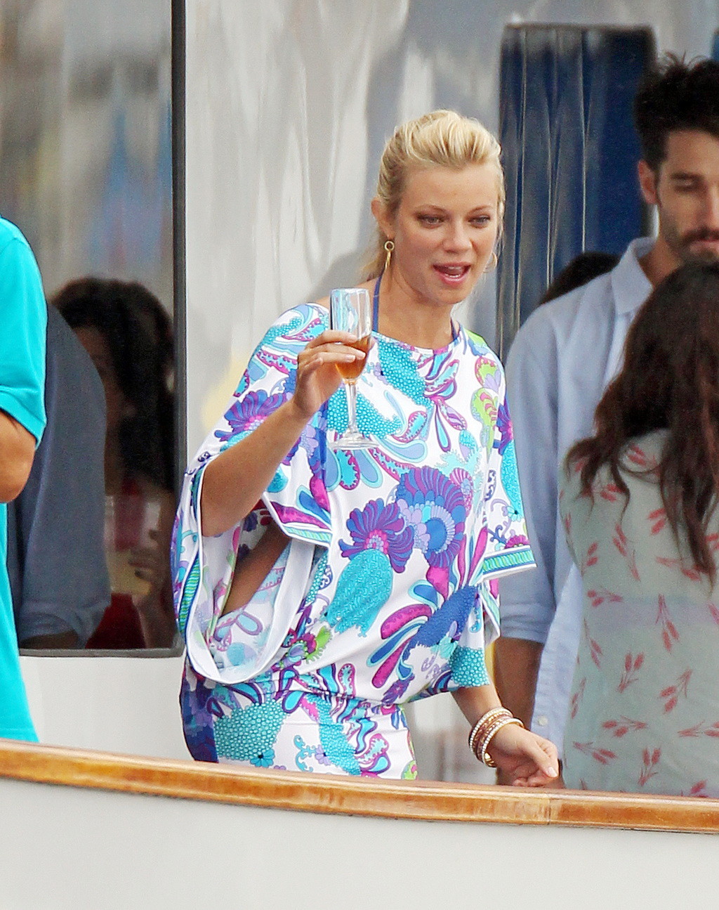 Amy Smart showing her hot body at bikini party after  filming Shameless on a yac #75261144