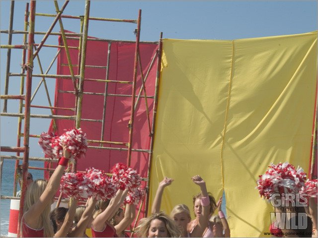 Cheerleader-Schlampen auf Spring Break in Bikinis
 #73206067