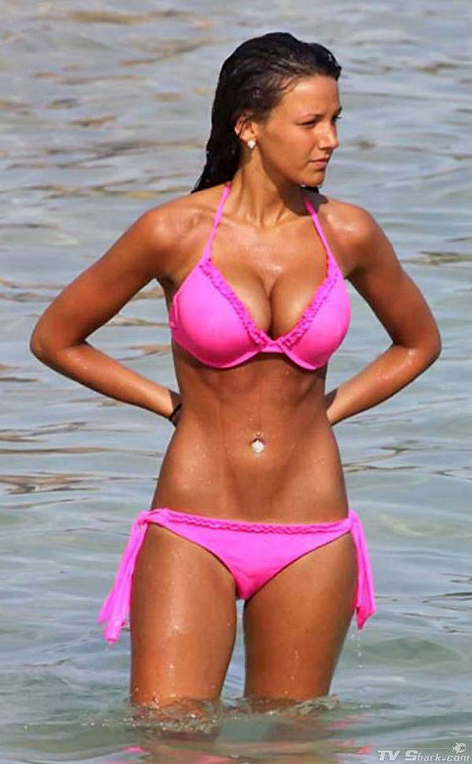 Michelle Keegan exposing her sexy body and hot ass in bikini on beach #75326371