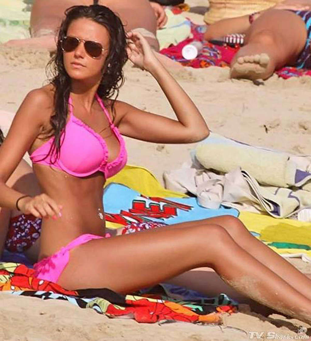 Michelle Keegan exposing her sexy body and hot ass in bikini on beach #75326397
