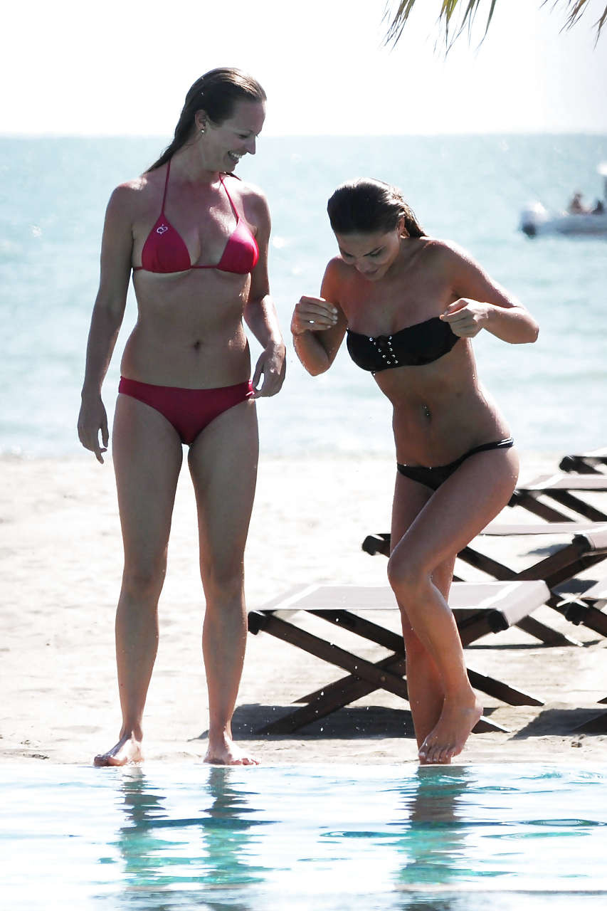 Nina Senicar exposing her great ass in bikini and showing tits paparazzi picture #75301362