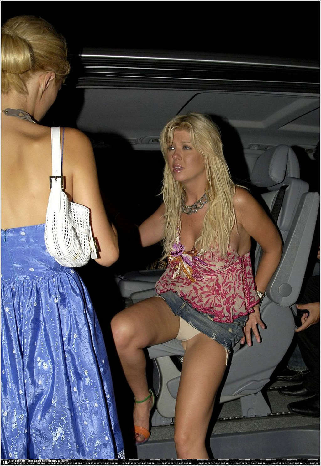Tara Reid showing her panties upskirt in car paparazzi shoots #75347340