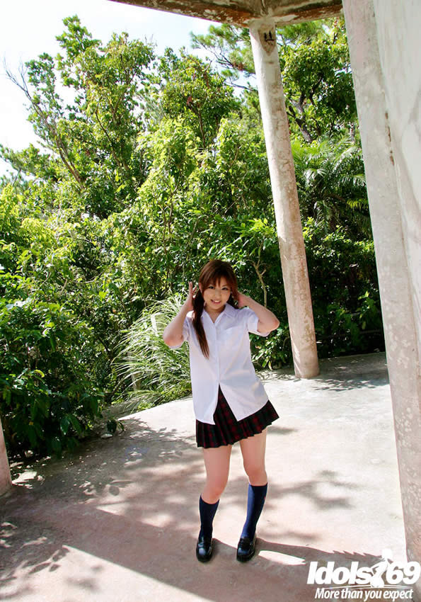 Cute japanese girl in a school uniform #69944362