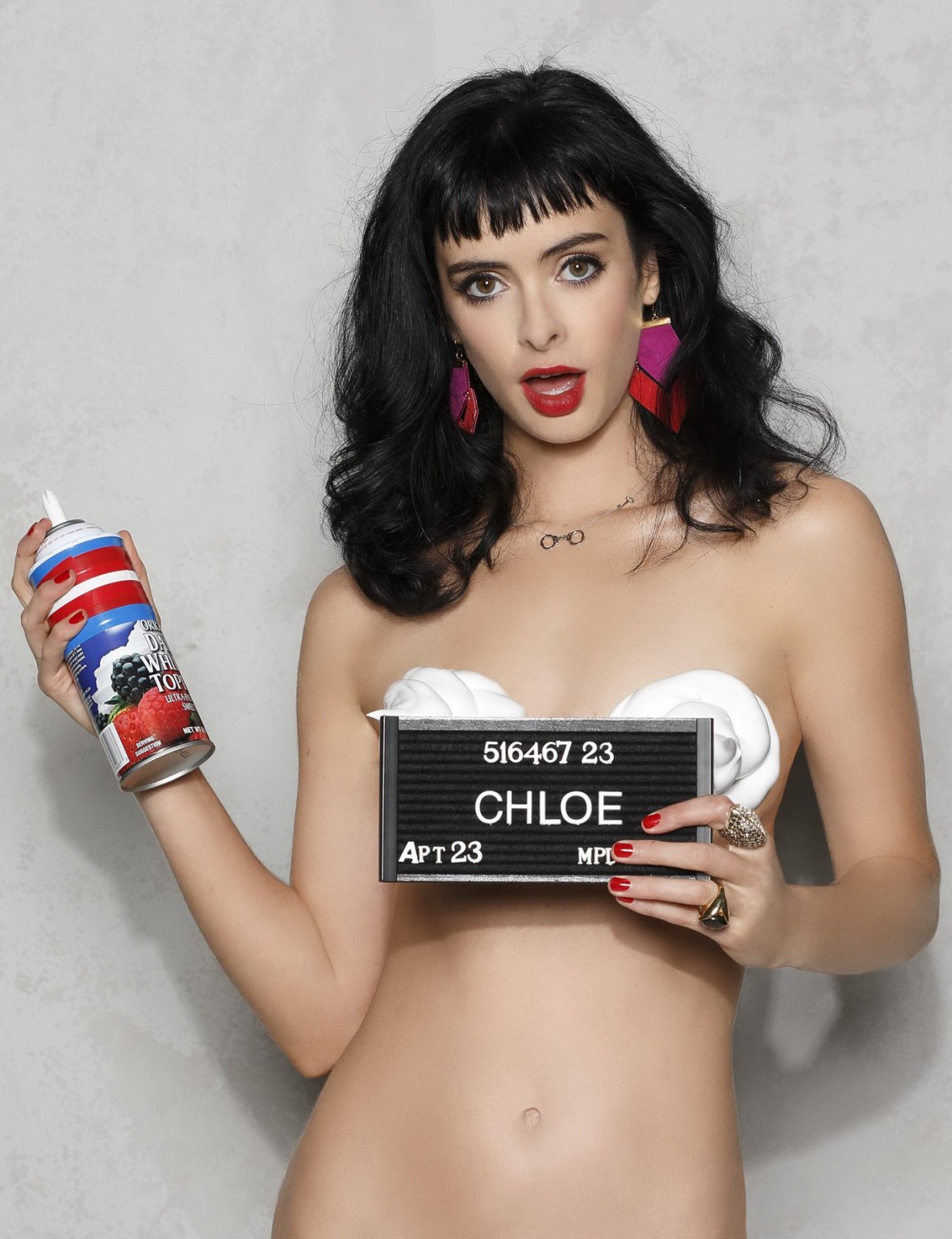 Krysten Ritter topless but covered with whipped cream #75149012