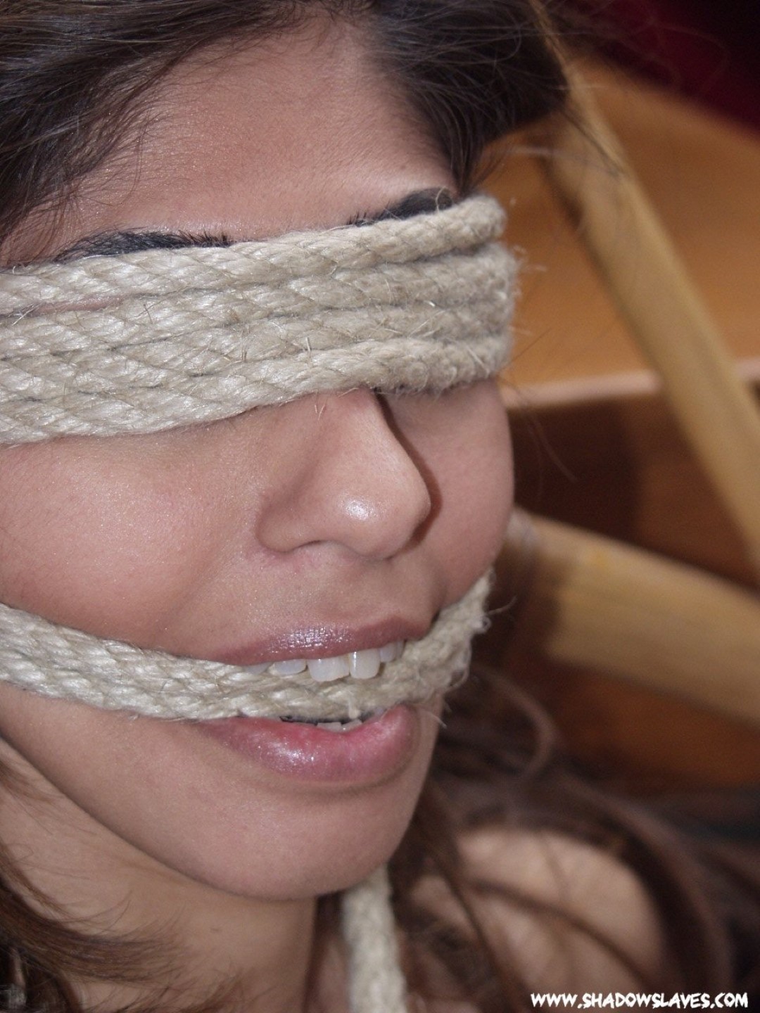 Amateur Indian beauty is tied to a wicker chair using strict rop #71921364