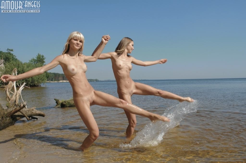 Two barely legal teens skinny dip in the ocean #78168177