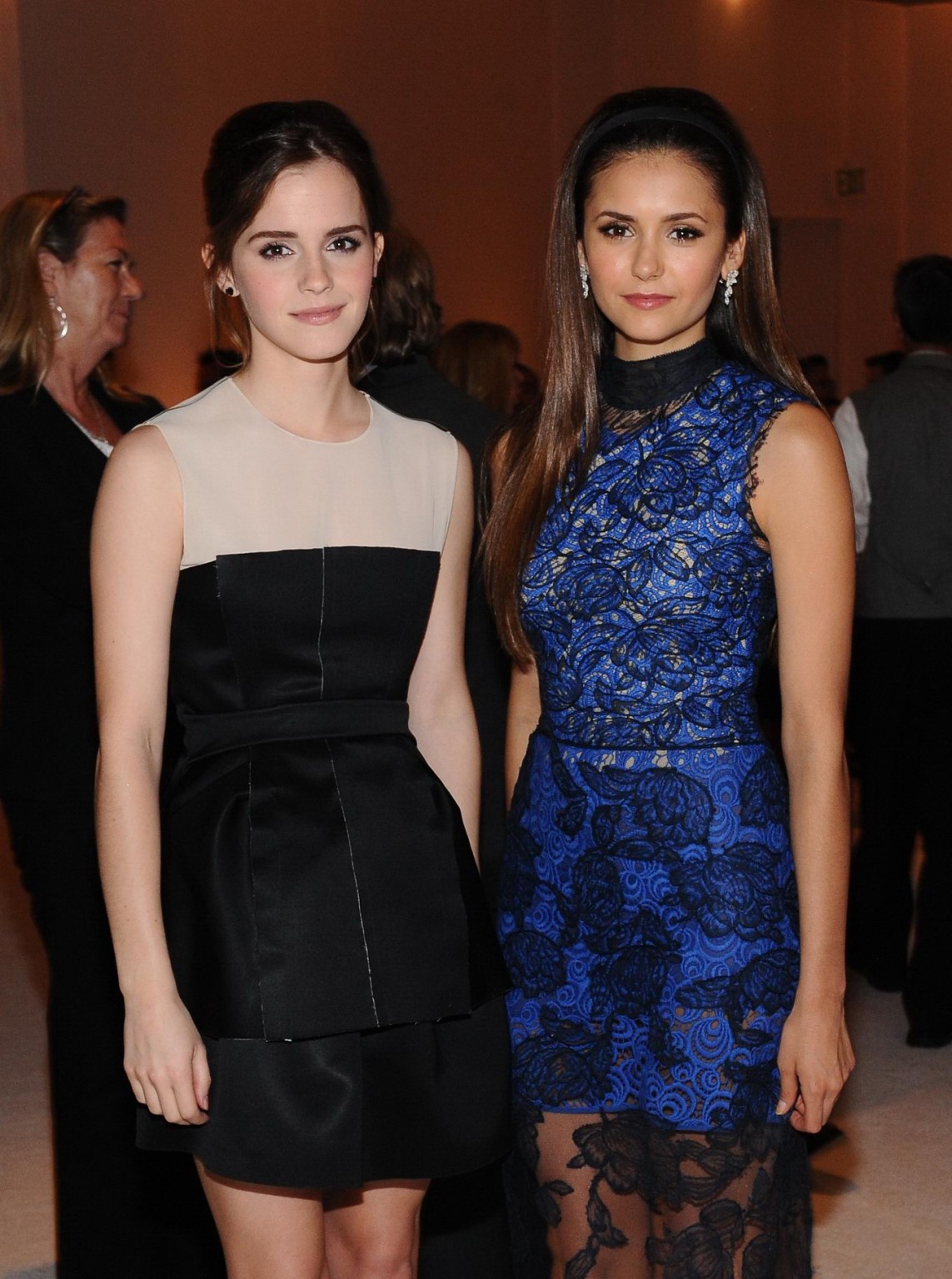 Nina Dobrev looks very sexy wearing a tight blue dress at ELLE's 'Women in Holly #75250611