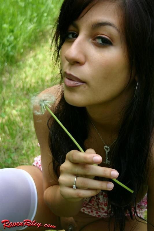 Raven Riley outdoors in white stockings #74904795