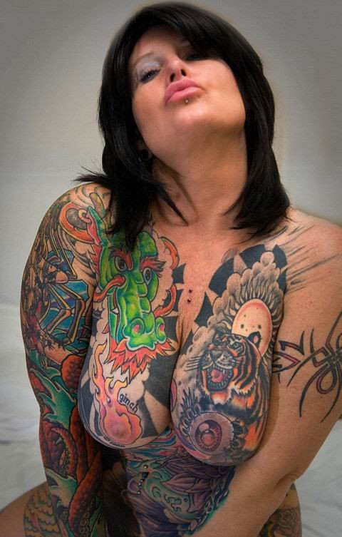 hot kinky girls with tattoos posing sexy #71011024