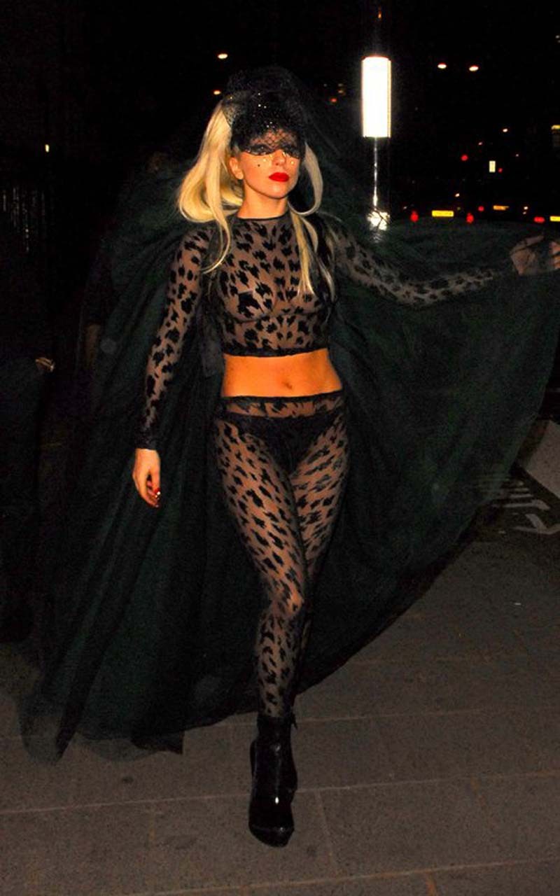 Lady Gaga in see thru blue outfit exposing her nice boobs paparazzi pictures #75304781