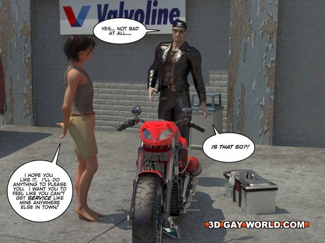 Muscle biker lesson 3D gay comic hentai anime bdsm fetish toons #69415771