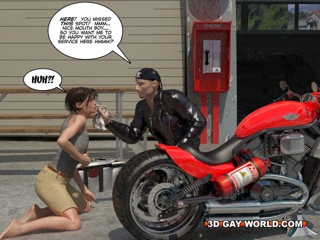 Muscle biker lesson 3D gay comic hentai anime bdsm fetish toons #69415786