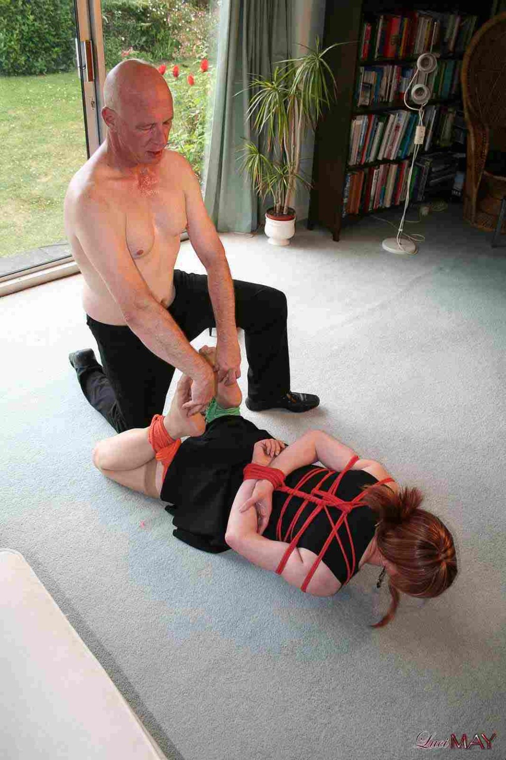 TRanny hog tied and tickled by her master #75770533