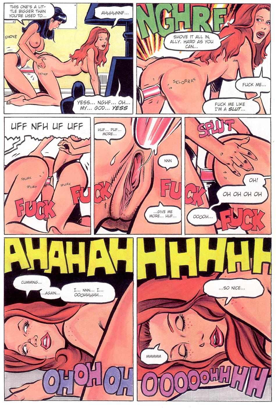 Bande dessinée hardcore avec une fille qui se fait gangbanger avec une lanière et un sperme.
 #69650536