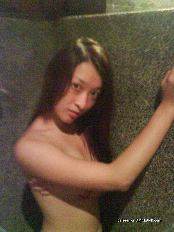 Naughty Asian teens go topless at the spa #69752724