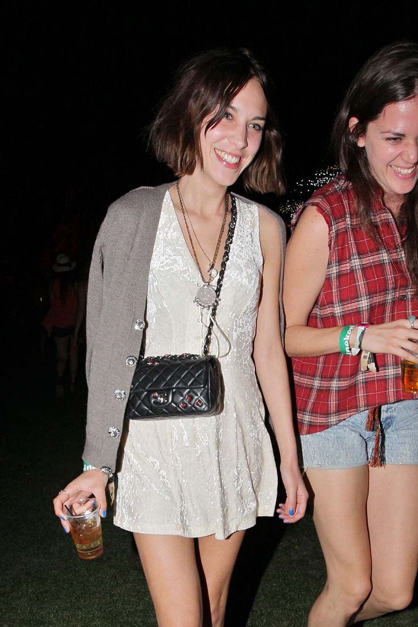 Alexa Chung upskirt in car paparazzi pictures and posing topless and leggy in mi #75307781