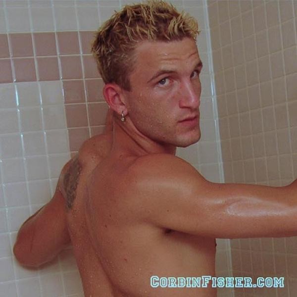Naked college hunk takes shower #76995257